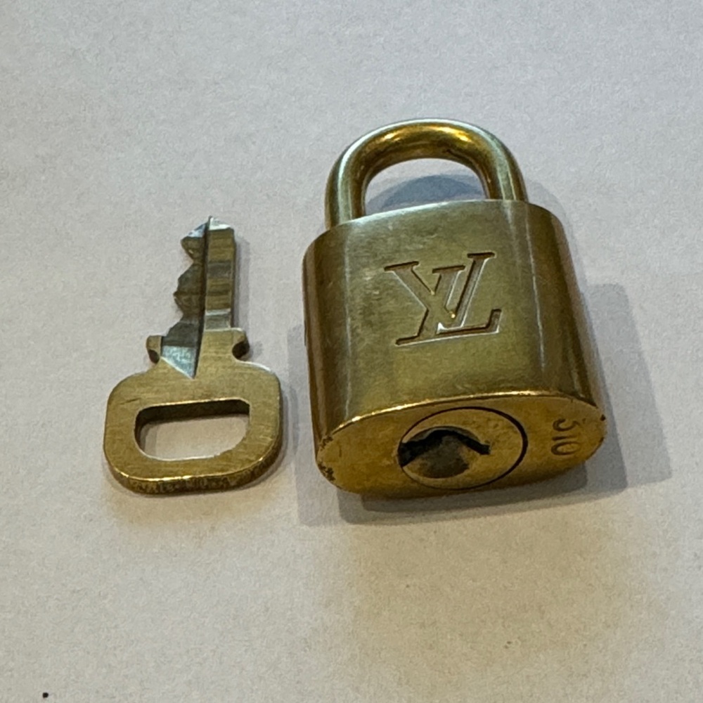 Authentic ✨#310 Louis Vuitton Gold-Tone Padlock with Key - Picture 4 of 4